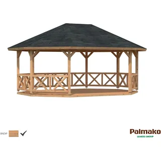 Palmako Holz-Pavillon Betty Braun tauchgrundiert 615 cm x 465 cm ohne Fußboden