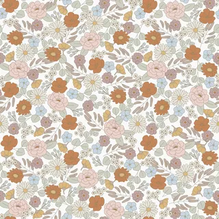 Little Dutch Vliestapete Vintage Little Flowers Rosa-Orange FSC®