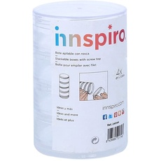 INNSPIRO Set mit 4 stapelbaren Gewindedosen aus Kunststoff, Durchmesser 7 x 10,8 cm