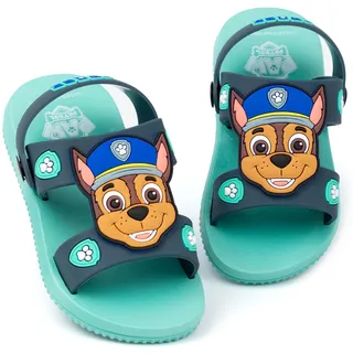 PAW PATROL Sandalen Jungen | Kinder Kleinkinder jagen die Polizei Polizist Hund Charakter Slider mit Stützgurt | Blaue Sommerschuhe