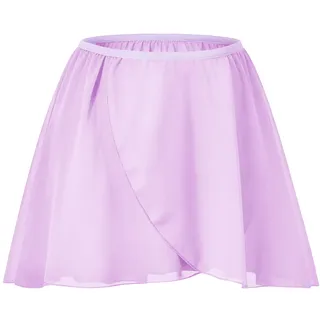 Bezioner Ballettrock Wickelrock Tanz Rock aus Chiffon zum Reinschlüpfen für Mädchen und Damen Lila L