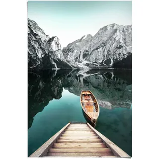 Poster REINDERS "Berg See Rocky Mountains - Glacier - Winter", grün (farbe bild(er): grün), B:61cm H:91,5cm, Papier, Bilder, Poster
