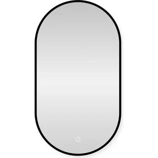 SensaHome – Ovaler Badezimmerspiegel – schwerer Rahmen – mit dimmbarer LED-Beleuchtung – dimmbar – Wandspiegel – 50 x 90 cm - Transparent