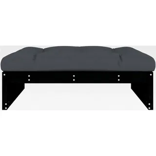 Gartenhocker Schwarz 120x80 cm aus massivem Kiefernholz für Wohnzimmer, Terrasse, Garten, Balkon