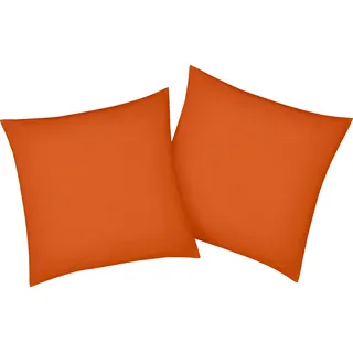 bellana Kissenbezug »Mako-Jersey-Exclusiv«, (2 St.), aus reiner Baumwolle, orange