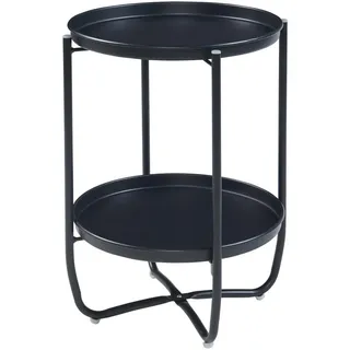 [en.casa] Sandefjord Beistelltisch Ø 40 x 57,5 cm Schwarz
