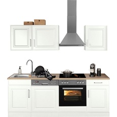 Bild MÖBEL Küchenzeile »Stockholm«, Breite 220 cm, mit hochwertigen MDF Fronten im Landhaus-Stil, weiß