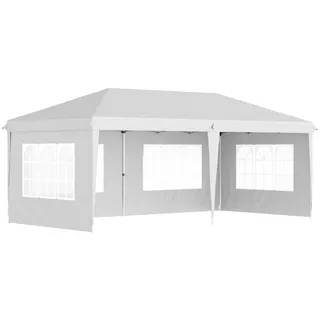 Outsunny Faltpavillon, Blau, Stahl, Oxford , Weiß , Metall , 295x270x585 cm , Sonnenschutz, Pavillons