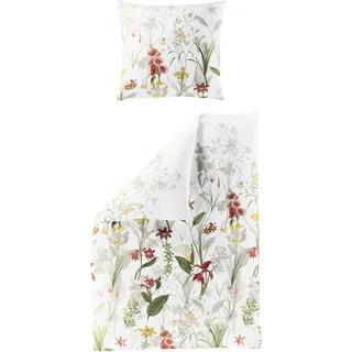 BIERBAUM Bettwäsche »4066« 2 Stk. tlg. Mako-Satin, 100 % Baumwolle, pflegeleicht rot B/L: 135 cm x 200 cm