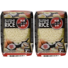 ITA-SAN Sushi Reis, Rundkorn 1. Qualität, 100% sortenrein, schnell und einfach zubereitet, vegan, halal, glutenfrei (1 x 500 g) (Packung mit 2)