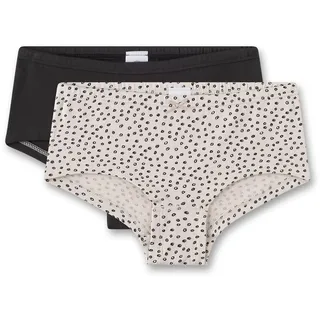 Sanetta Mädchen-Cutbrief (Doppelpack) Schwarz & Beige | Hochwertige und nachhaltige Unterhose für Mädchen aus Bio-Baumwolle. Inhalt: 2er Set Unterwäsche für Mädchen