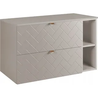 RODAN | Waschbeckunterschrank 100 cm - Beige Matt - Badezimmerschränke - Badmöbel - Waschbecken Unterschränke - Arbeitsplatte - Beige Bücherregal - Beige