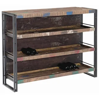 Bar , Braun, Schwarz , Holz , Mangoholz , massiv , 3 Fächer , 140x105x52 cm , stehend , Esszimmer, Barmöbel, Barschränke & Theken