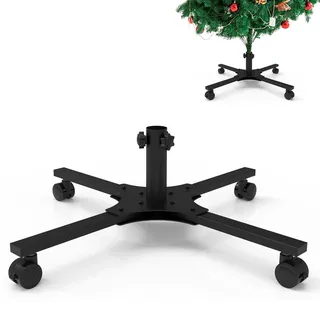 Mordx Weihnachtsbaumständer mit Gummirollen , Faltbarer Metall Weihnachtsbaumständer, Ständer für künstliche Weihnachtsbäume, Weihnachtsdekorationen (60cm,ø 3.6 cm)