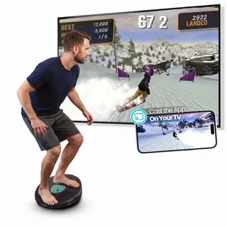 GoBalance Play – Intelligentes Balance-Brettspiel mit Bluetooth-Bewegungssensoren, professionelles Kippbrett mit 12 interaktiven Spielen für Spaß, Gleichgewichts- und Heimfitness-Training