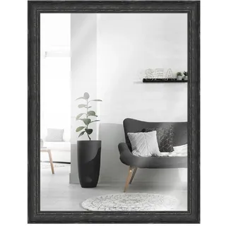 MendeFrames Wandspiegel H470 Landhaus schwarz 45x60 cm - Schwarz