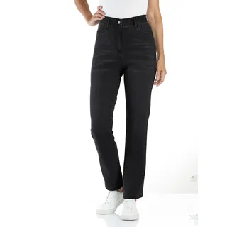 High-waist-Jeans CLASSIC BASICS, Damen, Gr. 26, Kurzgrößen, schwarz (schwarz denim), 81% Baumwolle, 17% Polyester, 2% Elasthan, unifarben, lang, Jeans High-waist-Jeans