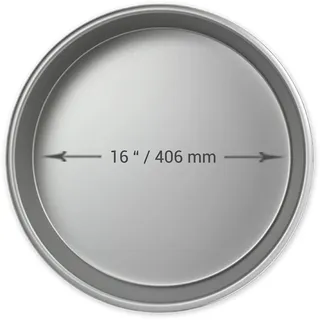 PME Aluminium-Runde Kuchenform 406 x 50mm, Silber