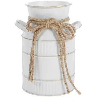Amosfun Vintage Milchkanne Vase Aus Metall 14.5X14.5X14.5 cm Mit Handgriff Rustikale Blumenvase Für Trockenblumen Und Kräuter Im Landhausstil Wohnzimmer Deko