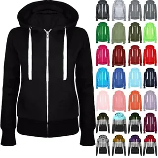 Masrin Sweatjacke Damen Full Zip Übergangsjacke Einfarbig Hoodie Sweatshirt Mantel Leicht taillierte College Jacke mit Kapuze Baumwolle Sportjacke Trainingsjacke Sweatshirtjacke Kapuzenjacke