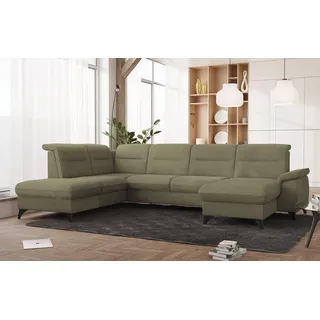 sit&more Wohnlandschaft Polyester U-Form 3-Sitzer Grün