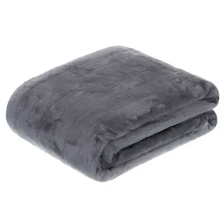 Brandsseller Felldecke Kuscheldecke Nerzfelloptik - 180 x 220 cm | 1450g - Anthrazit