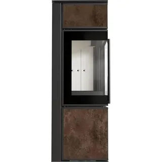 Kaminofen aus Stahl KRATKI TORA/S 8 kW Ø 150 Quarzsinter OXIDE MORO - Schwarz