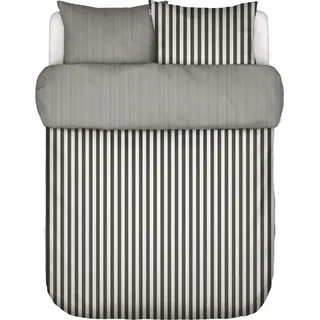 Marc O' Polo Satin-Bettwäsche-Garnitur Classic Stripe Farbe Anthracite Größe 200x220+2x80x80 - Grau