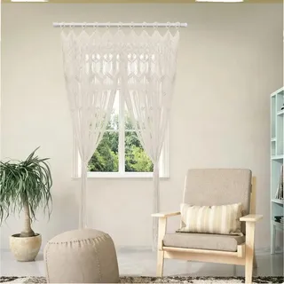 Vorhang, atmungsaktive Baumwoll-Leinen, vielseitige Dekoration, WEISS
