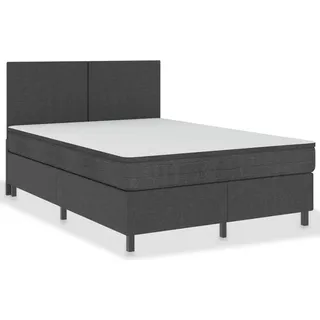 vidaXL Boxspring-Bettgestell Grau Stoff 140x200 cm - Grau