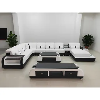 Wohnlandschaften Ecksofa Couch Garnitur Leder Polster Sitz Ecke Sofa U Form xxl