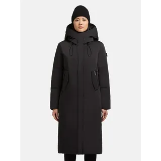 khujo Damen Wintermantel warmer Parka mit hohem Kragen und großer Kapuze Luggs Black Gr. M - M