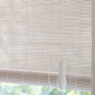 Natur Bambus Rollo Weiß Verdunklungsrollo Innen/außen/Garten Retro | Raffrollo Sichtschutz-jalousien, Thermorollos,Tag und Nacht Duo Verdunkelungsvorhänge Für Fenster und Türen,Ohne Bohren