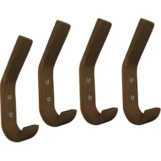 Set mit 4 Kleiderhaken aus Holz (Walnussholz)