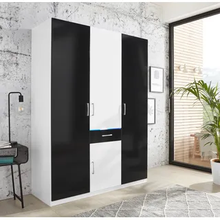 Priess Kleiderschrank wahlweise mit Kranzbeleuchtung, schwarz