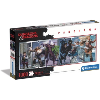 Clementoni - 39736 - Puzzle Panorama Dungeons&Dragons, Puzzle 1000 Teile Für Erwachsene Und Kinder 14 Jahren, Geschicklichkeitsspiel Für Die Ganze Familie