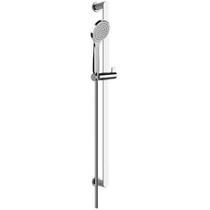 Gessi Emporio Brausestangen Set mit Antikalk-Handbrause aus Kunststoff 1-Strahlart und Brauseschlauch 1,50m, 47242, Farbe: Finox Optik