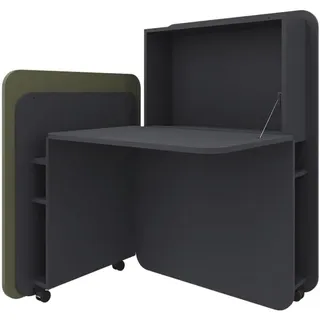 FM Helmets fm FLATup Sekretär graphit/ dunkelgrün rechteckig, schwarz 107,0 x 41,5 - 91,0 cm