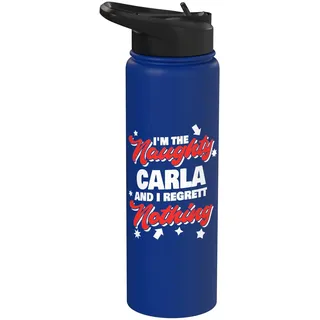 Naughty Carla Weihnachtsspruch Lustig Carla Name Personalisiert Stainless Steel Insulated Water Bottle