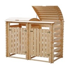 Timbela Mülltonnenbox Holz M605-1 für 2 Behälter