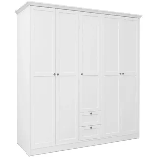 P & B Drehtürenschrank , Weiß , Holzwerkstoff , 6 Fächer , 2 Schublade(n) Schubladen , 190x200x67 cm , Schlafzimmer, Komplette Schlafzimmer und Serien, Schlafzimmerserien