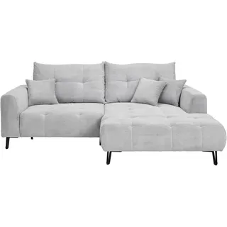 Carryhome Ecksofa , Hellgrau , Textil , Füllung: Schaumstoff, Silikon,Schaumstoff, Silikon , Ottomane rechts, L-Form , 250x185 cm , Stoffauswahl, seitenverkehrt erhältlich, Rücken echt, haustierfreundlicher Bezug , Wohnzimmer, Sofas & Couches, Wohnlandschaften, Ecksofas