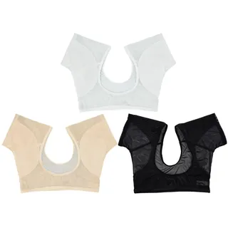 minkissy 3 Stück Achselpads Damen Anti Schweiß Shirt Atmungsaktiv Schweißschutz Unterarm-Schweißweste Damen Saugfähig Kurzärmelig Weste Achselhöhlen-Pflegeshirt Für Yoga Sport