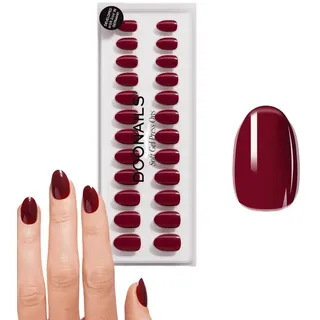 DOONAILS® - Press On Nails 30 Stück Love Paris, Dunkelrot Nägel zum Aufkleben, Full Cover in Salonqualität, Fake nails soft gel Short, Natürliches & angenehmes Tragegefühl
