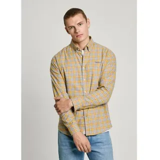 Pepe Jeans für Herren. PM308812 Archie Shirt gelb (XXL), Lässig, Baumwolle, Langarm, Nachhaltig