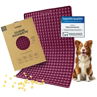 Collory® Backmatte Hundekekse für MINI HALBKUGEL (1cm Ø) Leckerlis, Silikon Backform, Backunterlage für Backblech, Diätmatte, Hitzebeständig, Lebensmittelecht & Bpa-frei