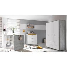 Bild von Babyzimmer-Komplettset »Aarhus«, (Set, 3-teilig: Bett, Wickelkommode und Schrank), grau