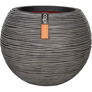 Capi Pflanztopf Nature Rib Kugel niedrig Riffel Ø 40 cm x 32 cm Anthrazit