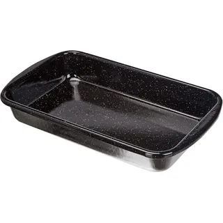 RIESS Riess, 0434-022, Auflaufform 32x19, Classic Back- und Bratenform, LBH 36x21.2x5.5 cm, Gewicht 1 kg, Emaille, schwarz, Bratpfanne, Induktion, Auflaufform, Manufakturarbeit aus Österreich