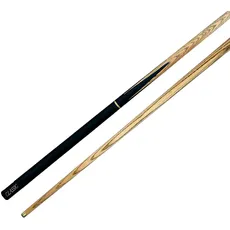 BCE Unisex-Adult Classic 3/4 Cut North American Ash Cue-122cm-9.5mm Tip Snooker English Pool Cue, Black Butt/Natural Wood Shaft, 48" (122cm)